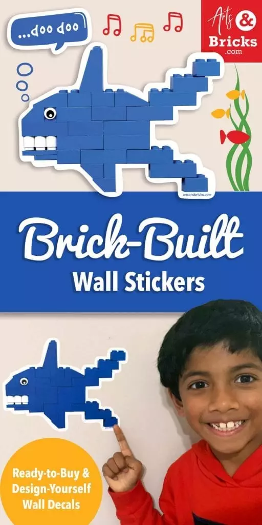 Want to keep your LEGO-built sharks on display longer than the next time you need to use that one blue-angled piece?


Solution: Snap a photo and order an Arts and Bricks Design Your Own wall decal. Perfect for a favorite shark build or an entire shark family! Get creative: personalize your kid's space with custom-made, repositionable wall decals. 
Just want a shark decal? Order our cute shark wall decal shown below.