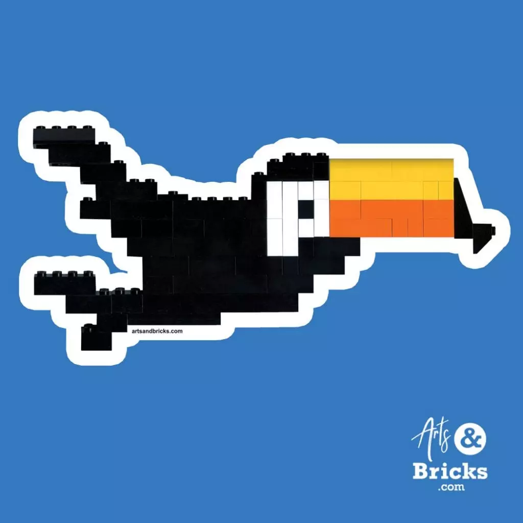 Toucan made of Lego bricks - wall sticker