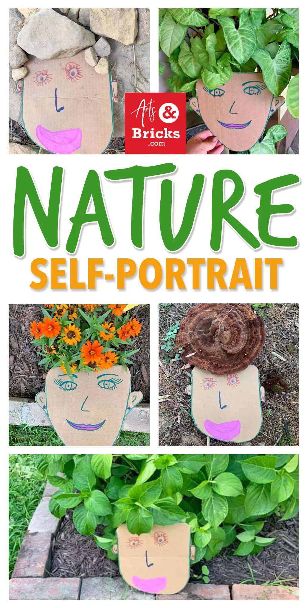 Soak up your last days of summer sunshine outside with your little ones making and photographing this adorable nature craft! Bonus! You'll have as much fun (and maybe even MORE fun) than your child with this one. Just cardboard, scissors, paints/markers or crayons and a camera required!Check out our blog for more inspirational images and instructions.#KidsArt #KidsCrafts