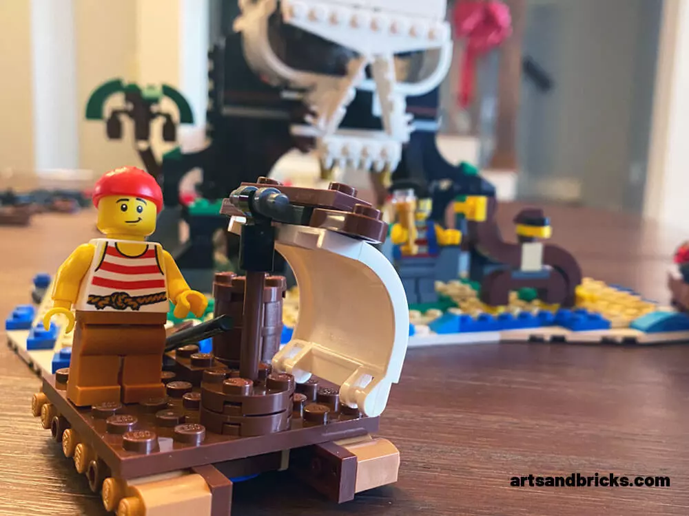 Read about Arts and Bricks's experience building Skull Island from the 2020 LEGO Pirate Ship set 31109 with kids.
