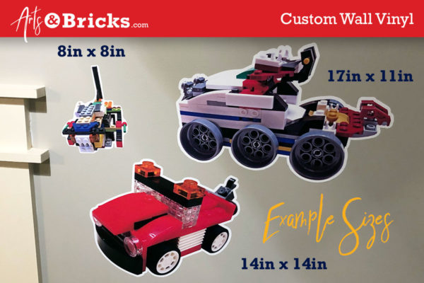 Custom Kids Wall Vinyl - Size Examples - Arts and Bricks