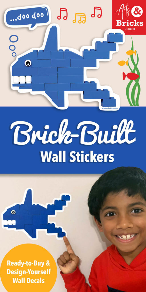 Want to keep your LEGO-built sharks on display longer than the next time you need to use that one blue-angled piece?


Solution: Snap a photo and order an Arts and Bricks Design Your Own wall decal. Perfect for a favorite shark build or an entire shark family! Get creative: personalize your kid's space with custom-made, repositionable wall decals. 
Just want a shark decal? Order our cute shark wall decal shown below.