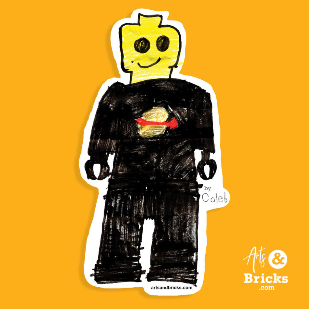 Kids drawings turned into wall stickers - personalized LEGO brick stickers