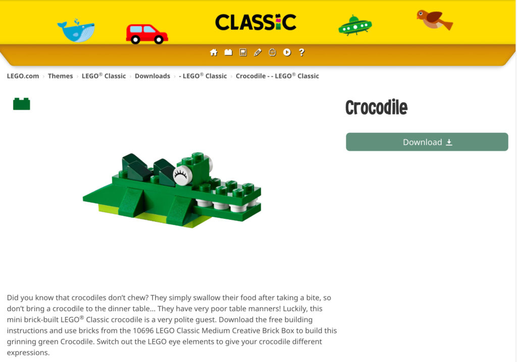 Lego best sale classic crocodile