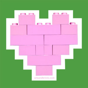 Heart Wall Decal - made from pink building bricks