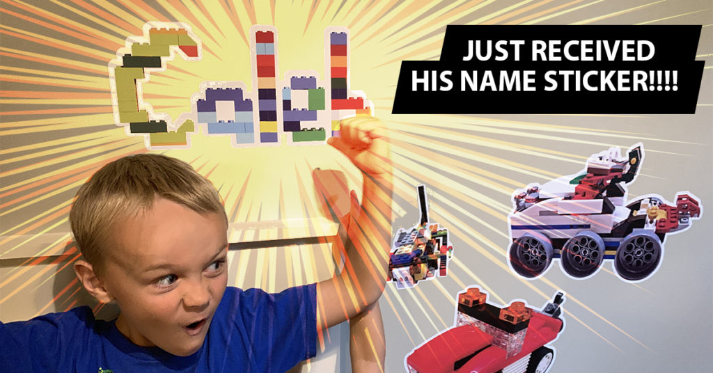 Personalized Name wall Decals - designed with LEGO bricks