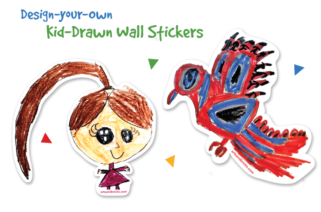 Design you own kid drawn wall sticker and wall decals