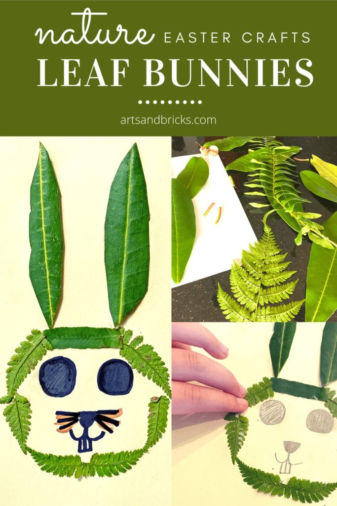 Nature Easter Crafts, Leaf Bunnies