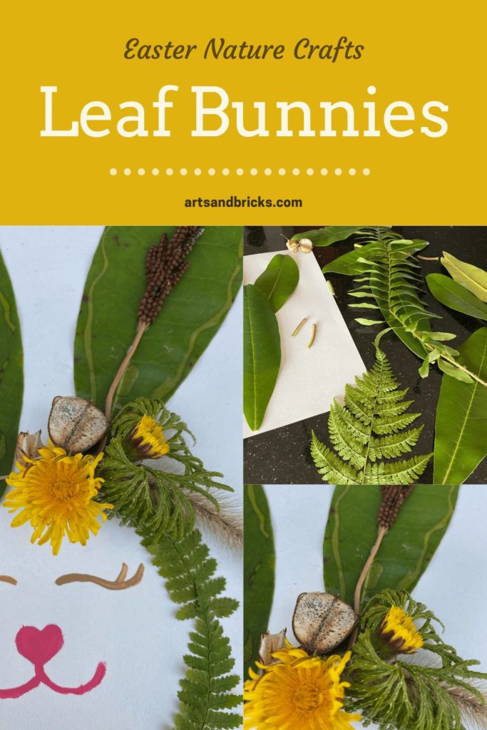 Easter Nature Crafts - Leaf Bunnies