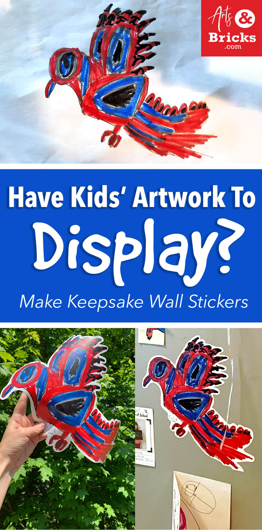 Have kids artwork to display? Make keepsake wall stickers at Arts and Bricks.