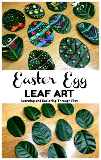 Create decorated eggs from leafs (perfect for Easter!)