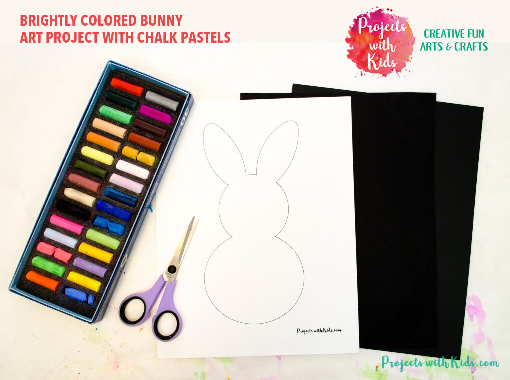 Brightly Colored Bunny Art Project with Chalk Pastels