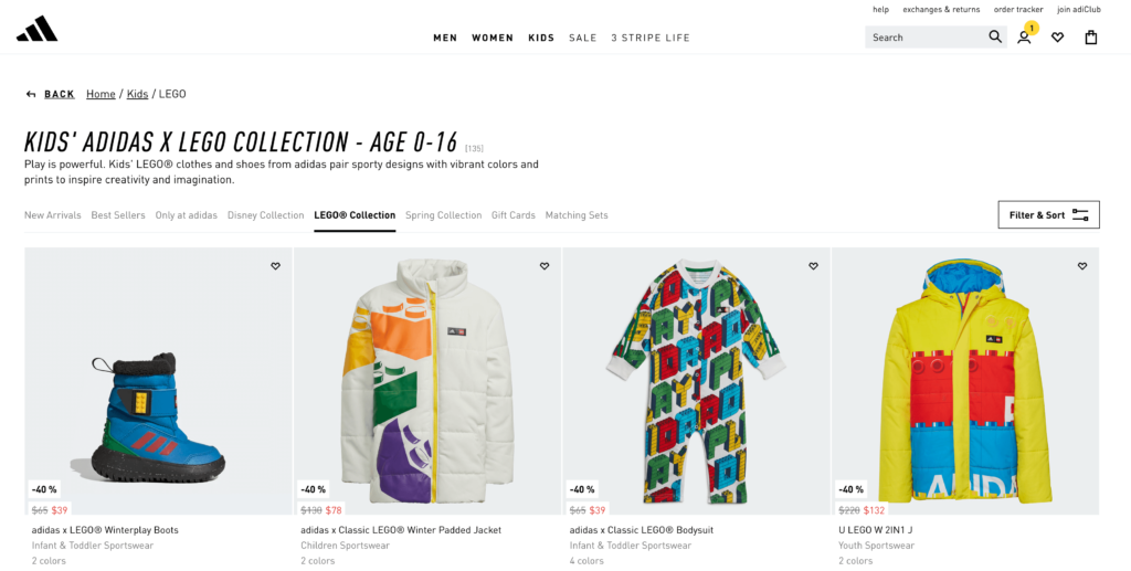 Adidas lego online clothes