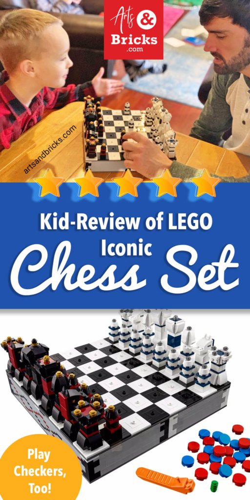 Is there a LEGO chess set? Absolutely. There are several options for purchasing LEGO chess sets. We're in love with the LEGO Iconic Chess Set 40174. In fact, it's by far our most used LEGO set. Read our full kid-review to see why!