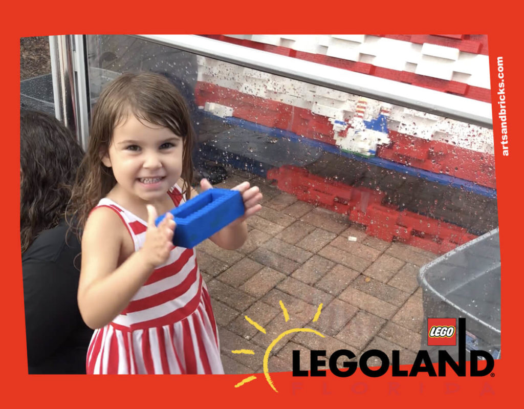 Legoland Florida often has brick creations that you can help build. On the 4th of July we helped build a huge American flag!