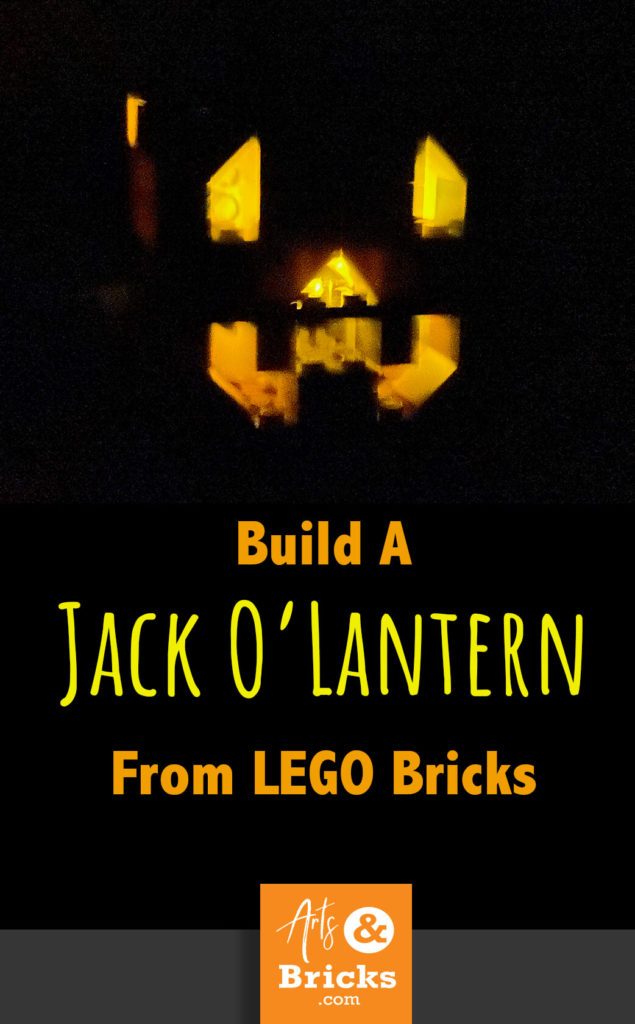 Build a Jack O'Lantern from LEGO Bricks. Add a battery-operated tea light to make this festive Halloween build glow at night!