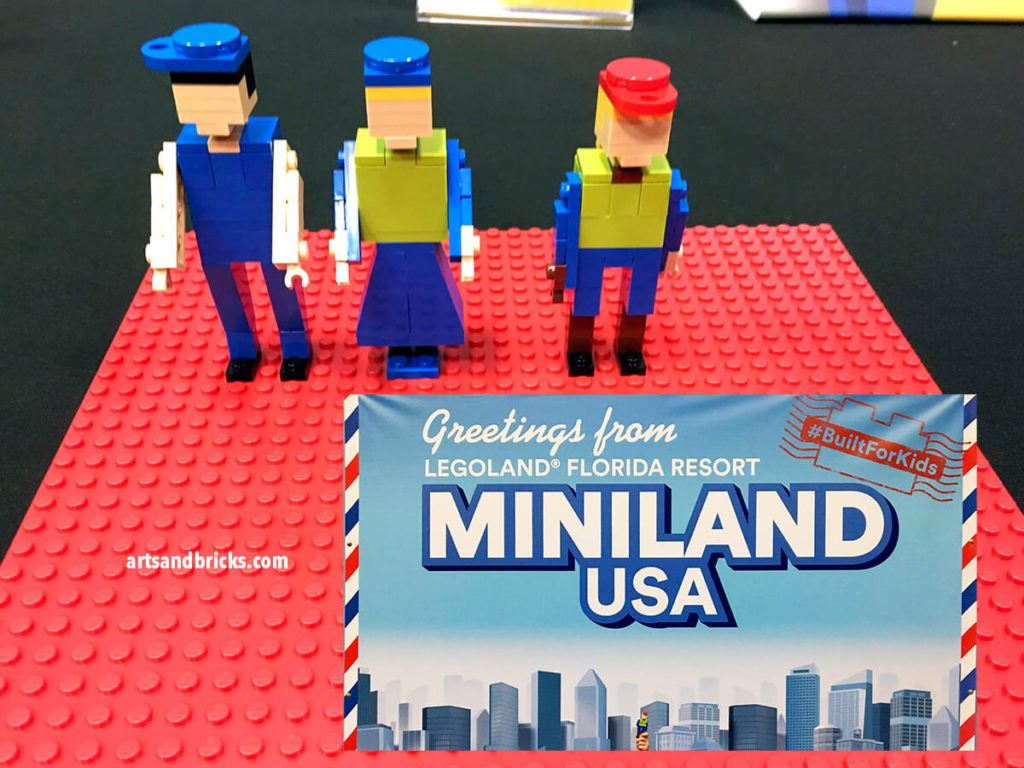During our trip, we were able to help build this flag and construct the people to be displayed in MiniLand USA, an area of the park featuring LEGO-built mini models of U.S. cities from San Francisco to Washington D.C.