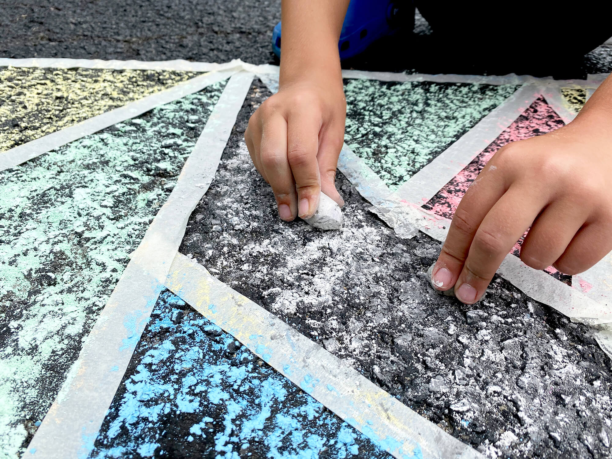 Sidewalk Chalk Mosaic Art