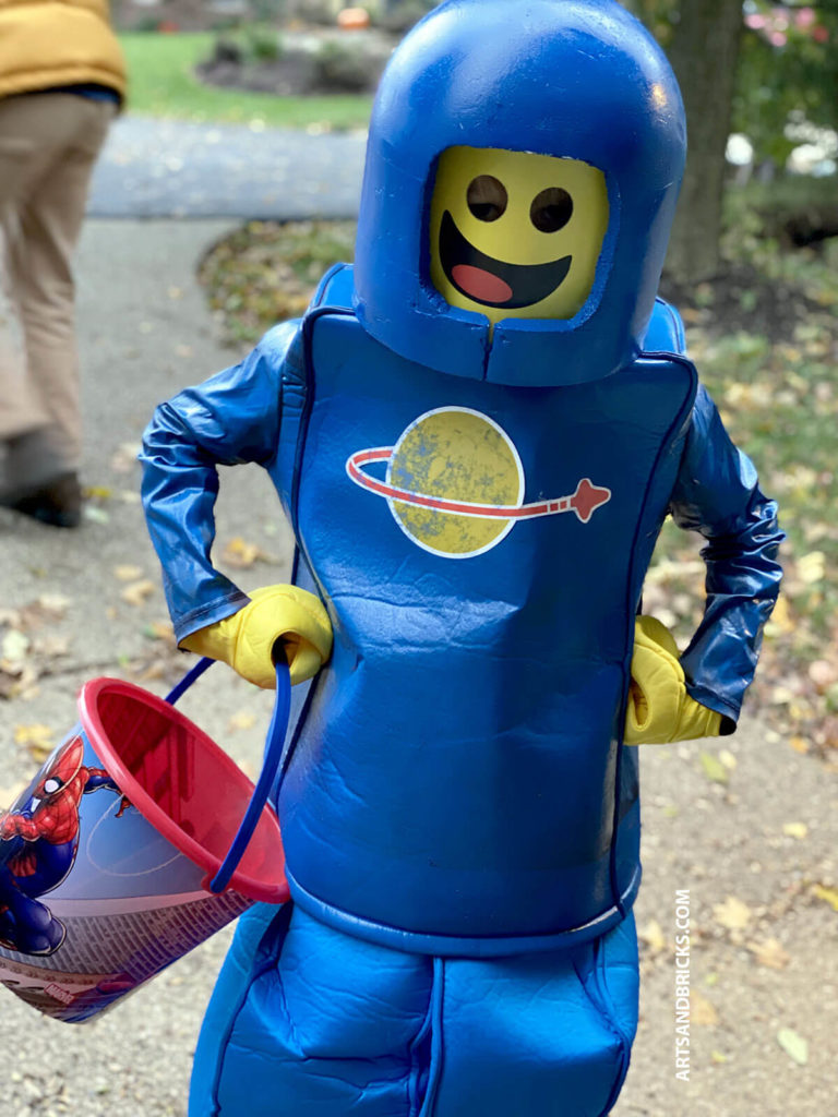 DIY Hybrid Lego Spaceman kid's halloween costume.