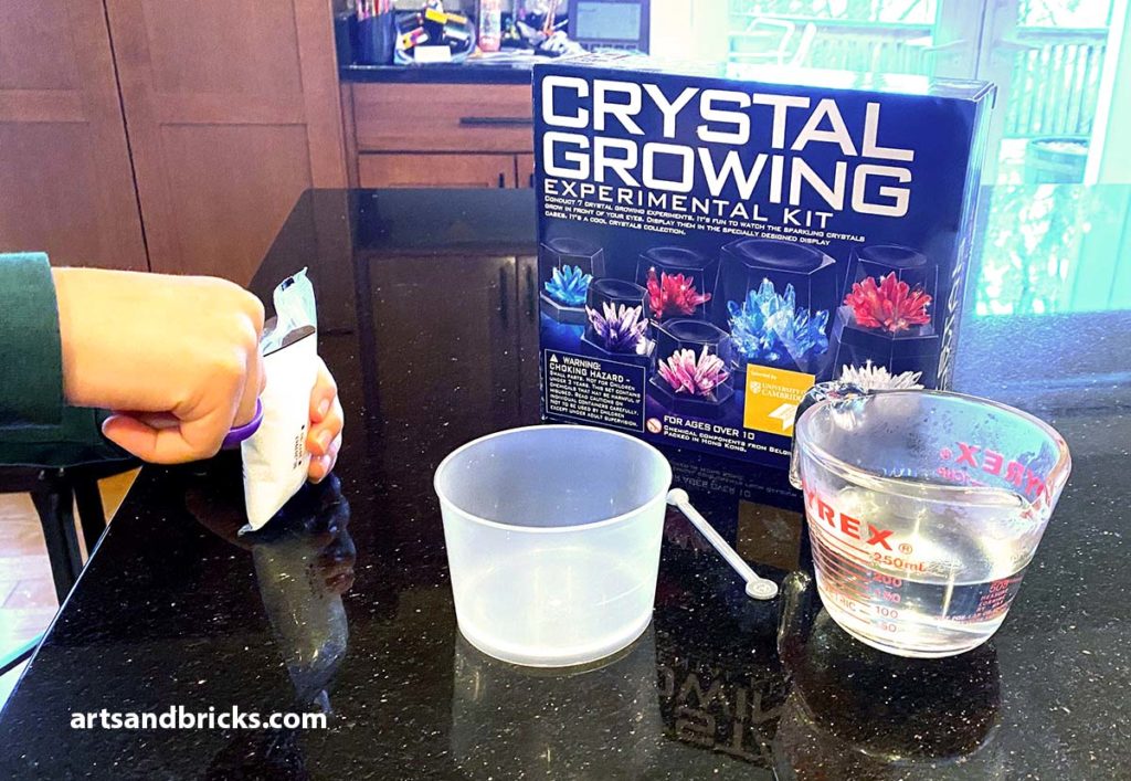 As a parent, I appreciate that this 4M crystal growing kit's booklet includes bonus facts about crystals and defines scientific terms in the instructions. The intent of this kit is focused on education.