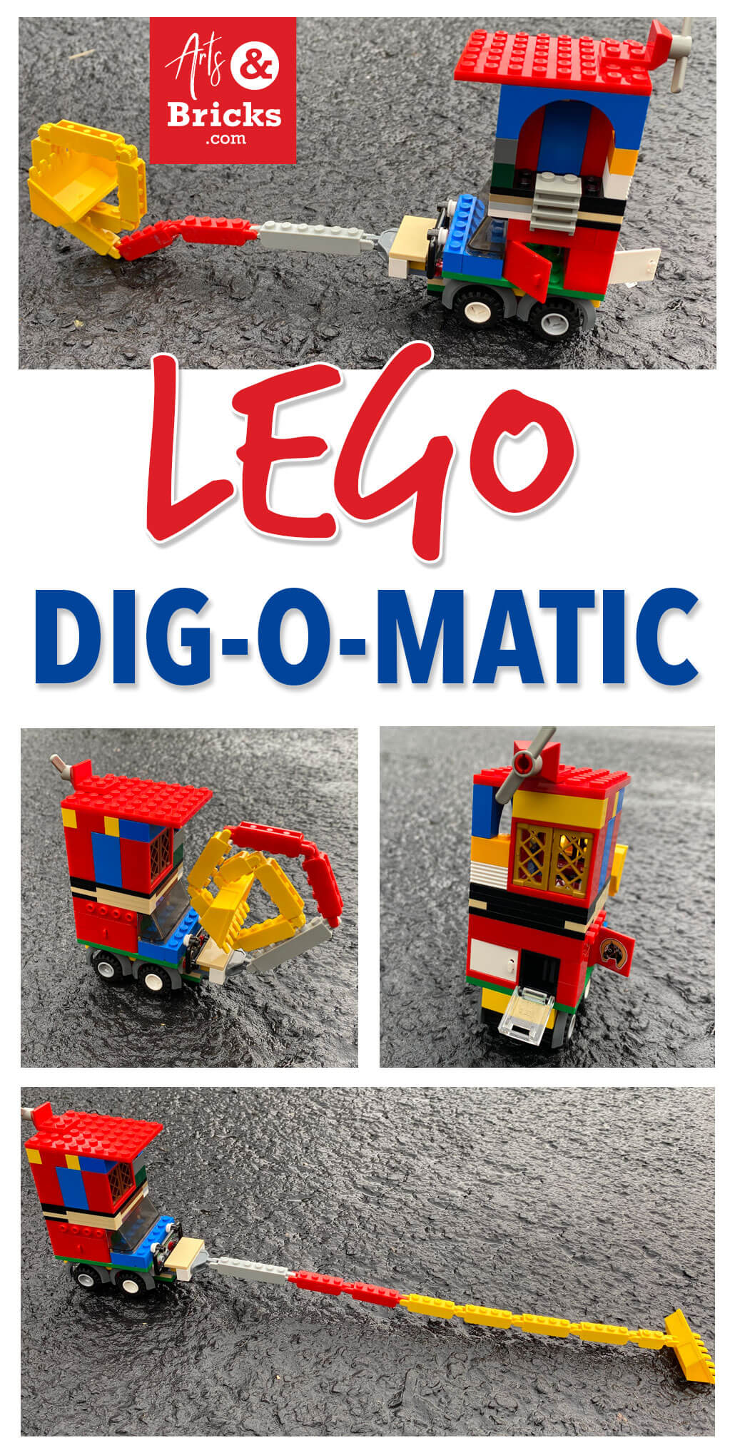 Introducing the Dig-O-Matic. This feat of eight-year-old engineering is most notable for its rollable hinged digger bucket! Its playful functionality is created by connecting eight hinged Lego bricks to the bucket. See more images and our favorite additions on our blog.