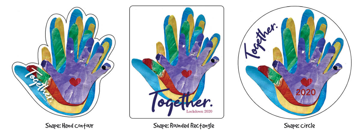 Example shapes for family handprint window cling
