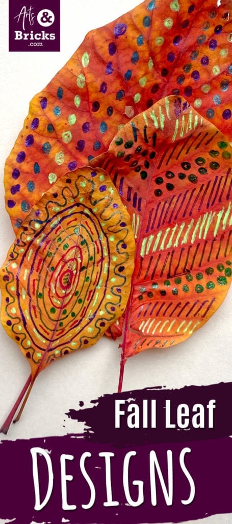 Use colorful gel pens to decorate fall leaves. Bright glittery colors on one side and soft henna-inspired patterns on the other! So fun. So simple. So beautiful. Easy for kids and delightful for adults. Enjoy! #halloween #indoor activities with kids #inspiration #kids art #kids crafts #leaf art #leaf art ideas #mom blog