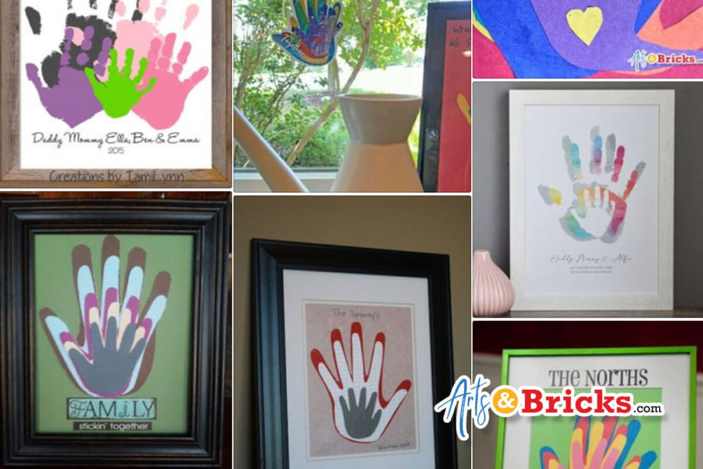 Framed Family Handprint Inspiration from Pinterest