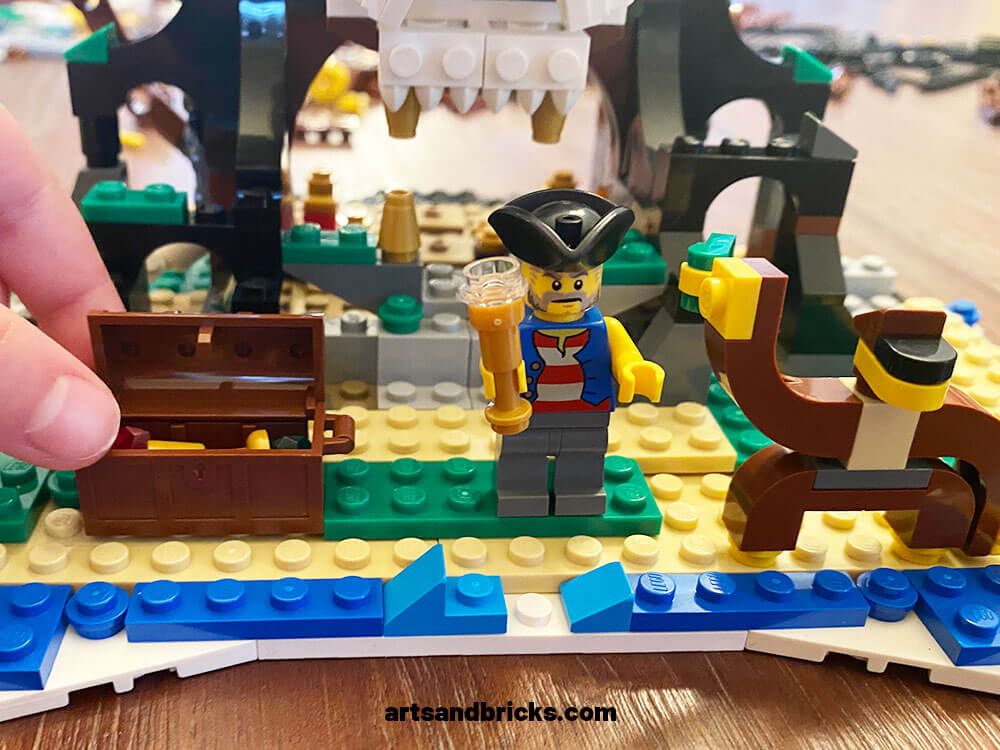 Read about Arts and Bricks's experience building Skull Island from the 2020 LEGO Pirate Ship set 31109 with kids.