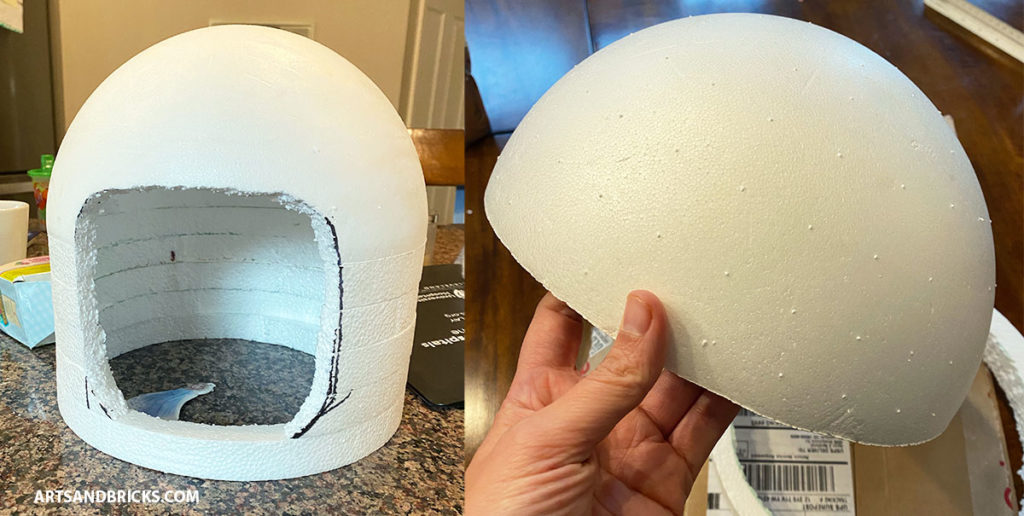 Assembling the foam components of Benny's helmet.