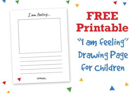 Click to download your FREE Printable for "I am feeling" drawing page for children by Arts and Bricks.