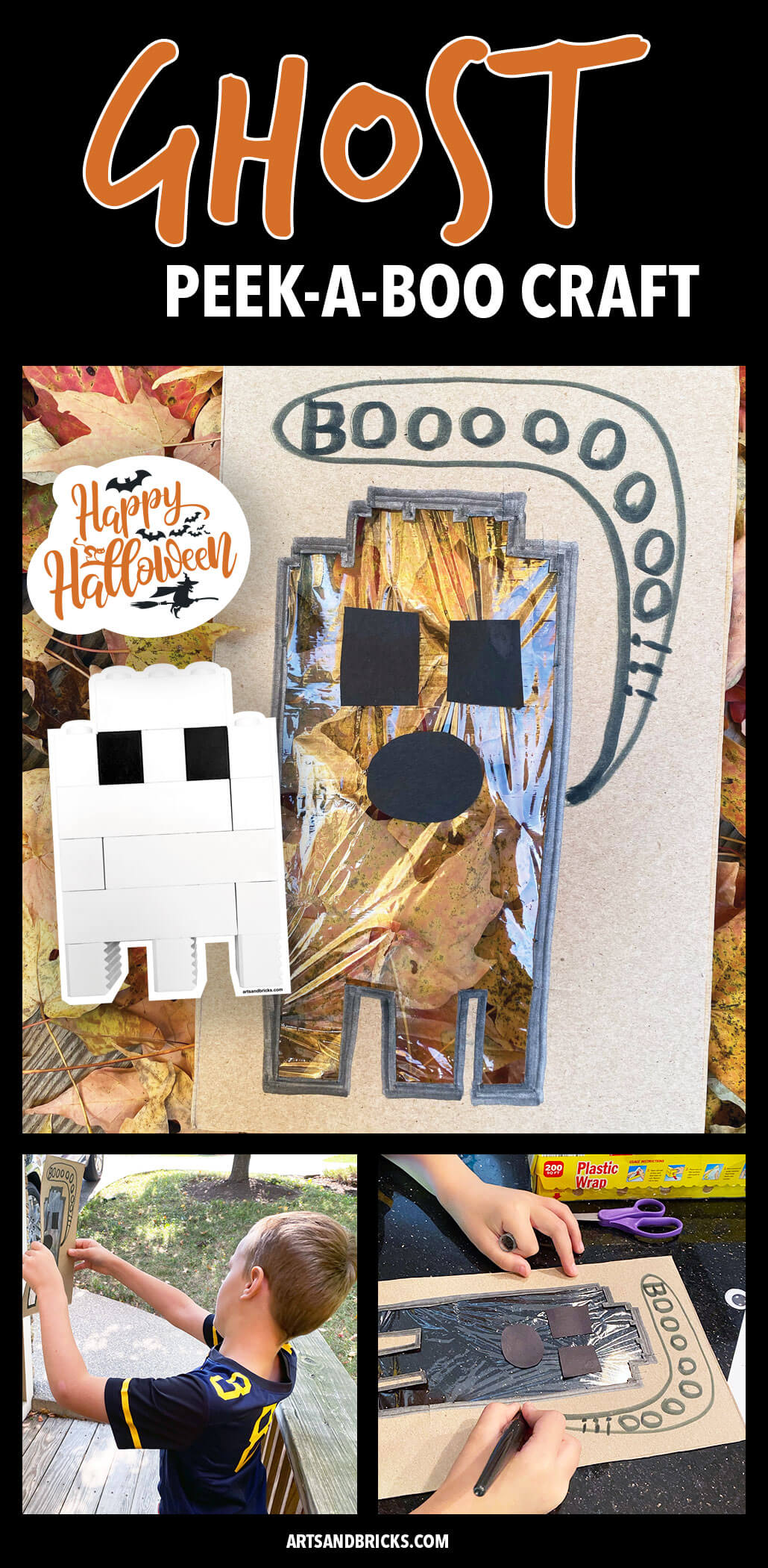 Our Ghost Peek-A-Boo Cardboard Craft was especially created for a LEGO lovin' eight-year-old. We recycled our cereal boxes for the cardboard and used construction paper and plastic wrap. Our ghost is a Lego brick ghost! This craft encourages kids to explore nature and the vast amount of colors and textures that surround them. Bonus for older kids: it starts to teach how to frame a composition.
#ghost #craft #forkids #autumn #halloween #lego 
