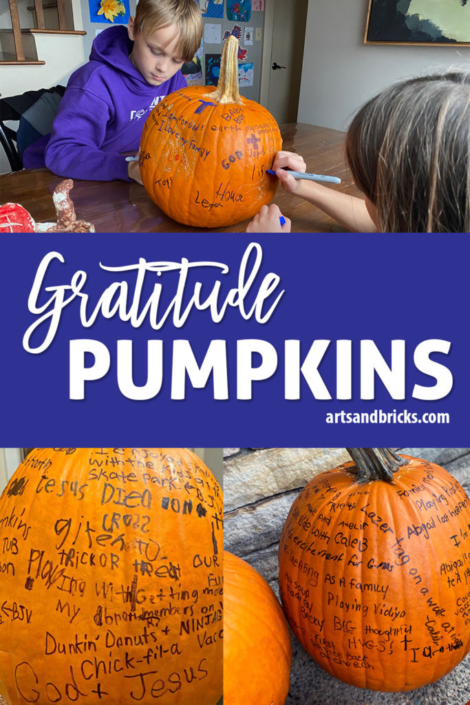 Create a new Thanksgiving Tradition with Gratitude Pumpkins. Record joys, praises, and gratitudes daily or all at once. You'll love seeing what your kiddos include!