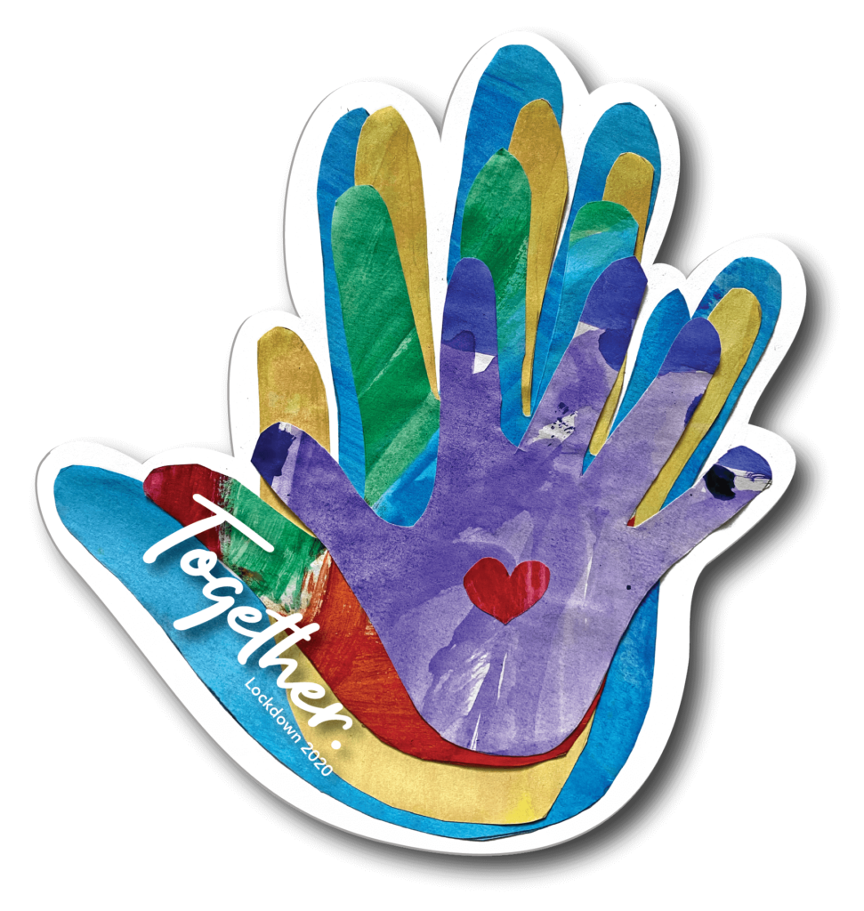 Family TOGETHER handprint keepsake window cling