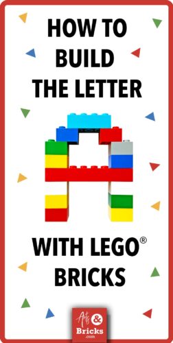 LEGO Letter A: A Fun DIY Project for the Whole Family! Get ready to have a blast with this awesome DIY Alphabet project! We're going to build the Letter A using LEGO bricks in a pattern designed by a graphic designer and her kiddos. Perfect for a fun, family activity or for anyone looking to make the alphabet or spell words with LEGO bricks. #LEGO #Alphabet #ABCs #buildtogether #brickbuilt #artsandbricks