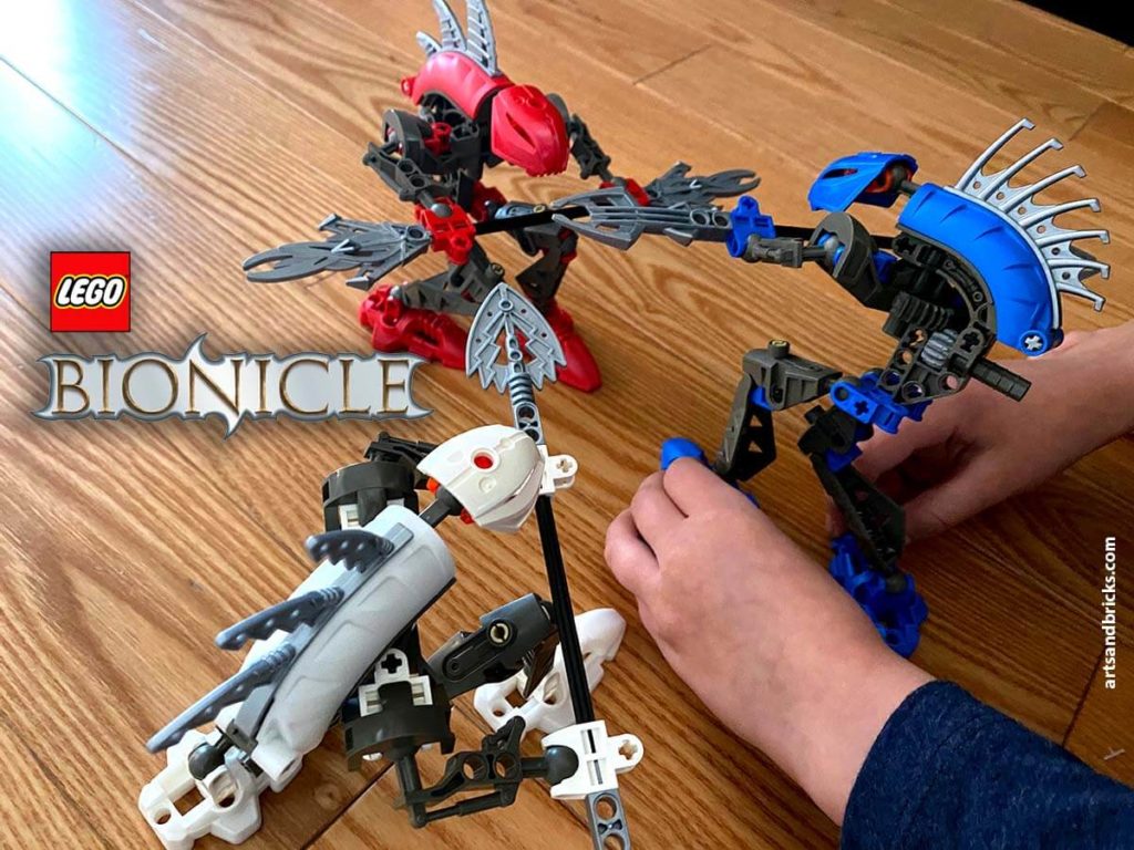 Shown 3 of a set of 6: Lego Bionicle Rahkshi 2003 Complete Set of 6 with Instructions and 5 Cans