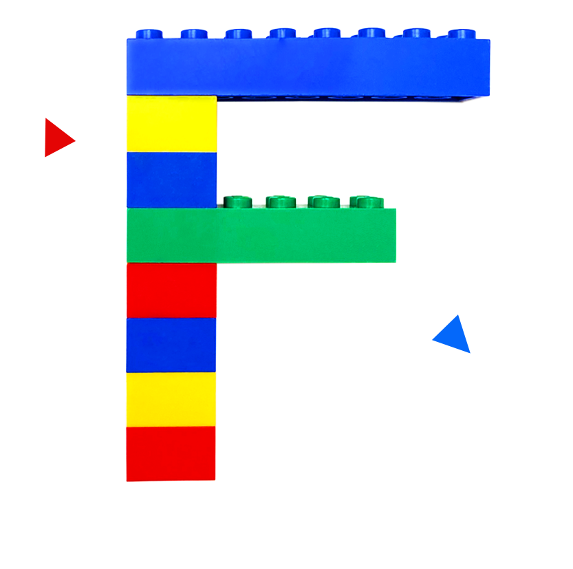 Arts and Bricks: Letter F built with LEGO Bricks