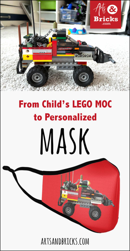 Personalized children's masks featuring your child's LEGO Moc (my own creation)