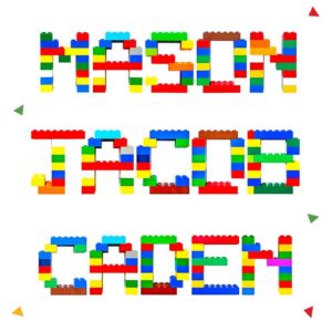 LEGO stickers with kids names