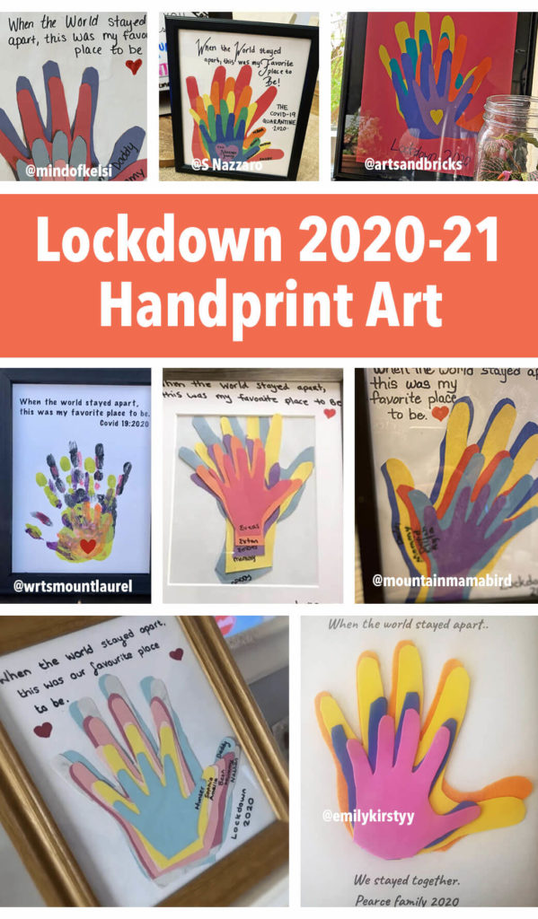 During this year of lockdown and coronavirus quarantines, create this family handprint craft. "When the world stayed apart, together was our favorite place to be!" - Roundup of designs for inspiration! #family #handprint #crafts #forkids #coronavirus #stayathome
