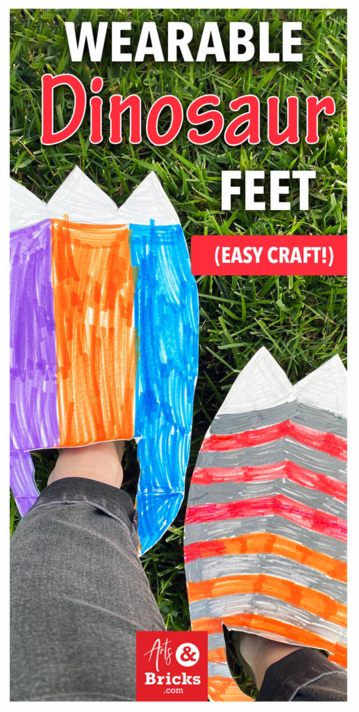 With just thin cardboard, markers, scissors and a bit of creativity, your home can be overrun with dinosaur stomping fun! Read on for inspiration on how to make your child's wearable dinosaur feet.