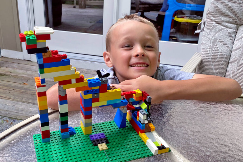 A marble LEGO challenge is an excellent STEAM/STEM build for elementary-age children. It teaches engineering skills and fosters creativity. Winning!