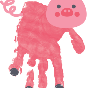 Pig Handprint - Personalized Gift for Kids - Window Cling Handprint Art