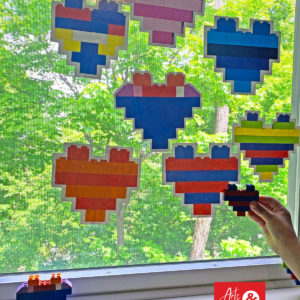 LEGO home decor, window decorations for kids built from LEGO bricks