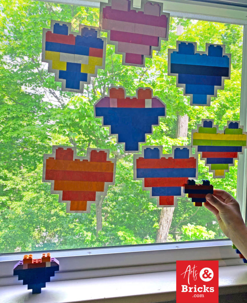 LEGO home decor, window decorations for kids built from LEGO bricks