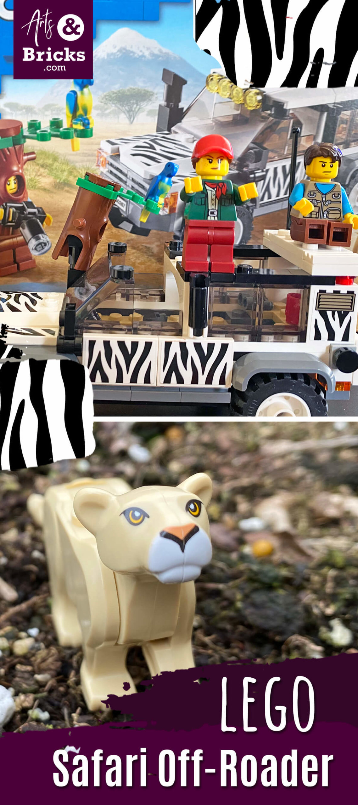 Have a WILD CAT obsessed child? Then this Safari Off-Roader LEGO set is going to be a hit. Learn why in our recent kid-review of this LEGO set: zebra prints, lioness, parrot, camera, double-sided faces and more! #lego #legoset #safari #lion #lionness