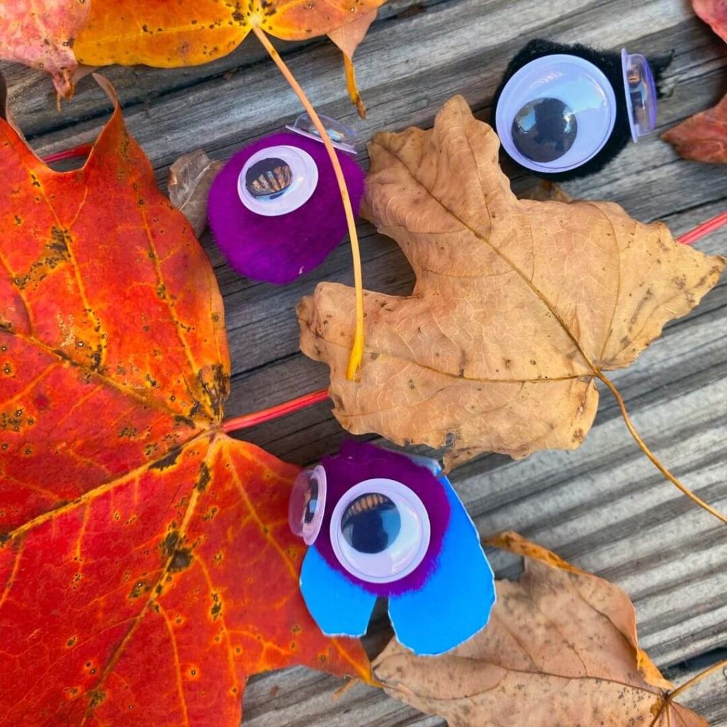 Fall is the season for these little monsters. This kids craft is made with wiggle eyes, pompoms and paper.