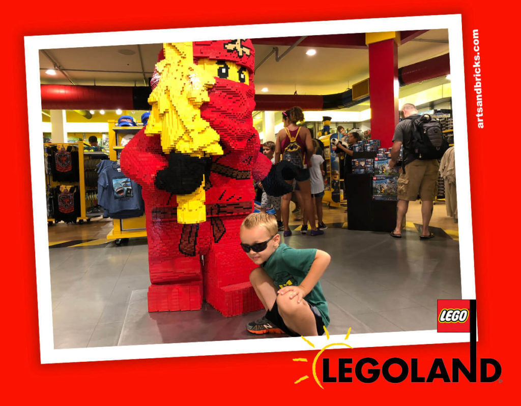 At Legoland Florida there are larger than life LEGO characters built with LEGO bricks throughout the park -- perfect for posing! Read more to see why our family loved Legoland even more than Disney!
