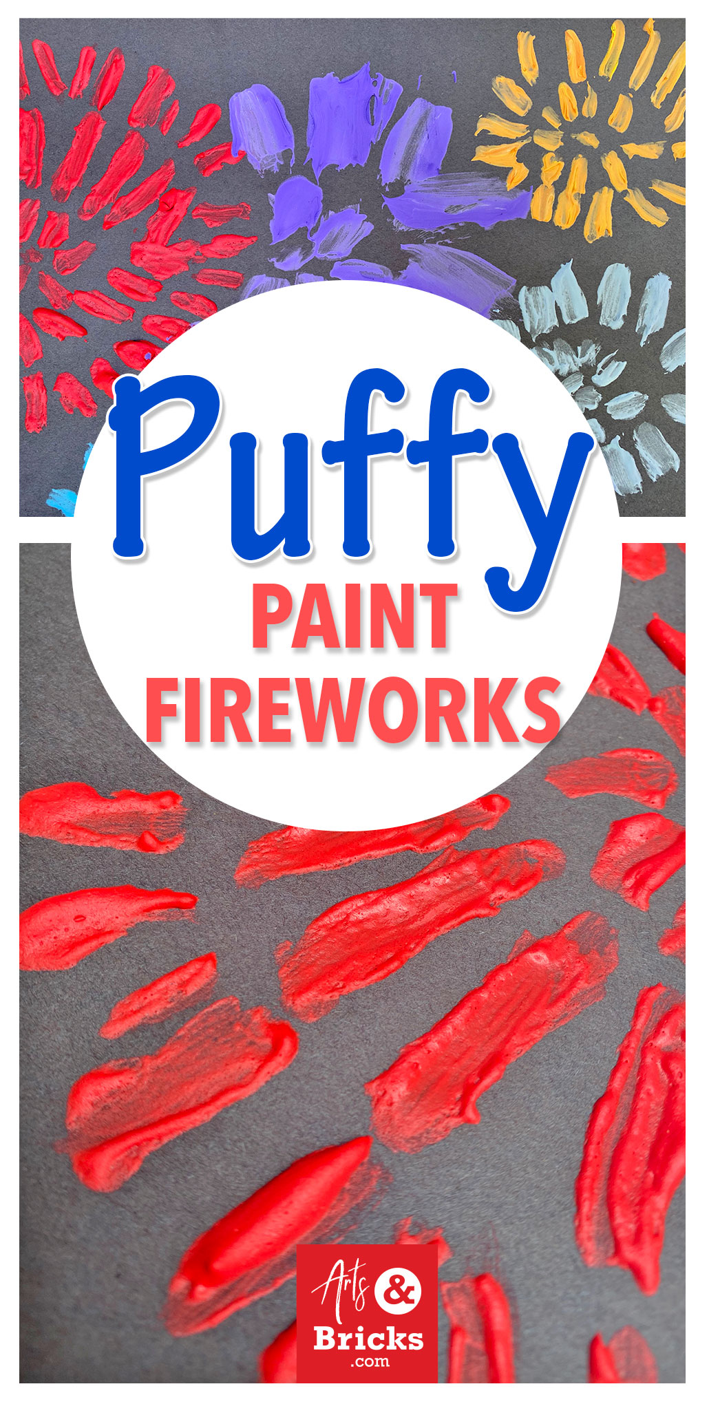 How to make Puffy Paint Fireworks - Arts and Bricks