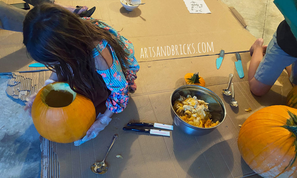 Pumpkin Carving Pumpkins with Kids: If you're feeling ambitious and willing to pump out your arms (pumpkin carving is hard work!), then, of course, go with the traditional method of pumpkin carving with knives and scoopers/spoons.